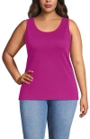 Lands' End Cotton Tank Top In Pink