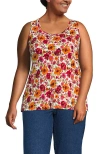 Lands' End Cotton Tank Top In Red