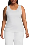 Lands' End Cotton Tank Top In White
