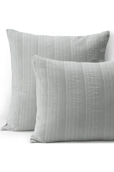 Lands' End Cotton Textured Stripe Bed Pillow Sham In White