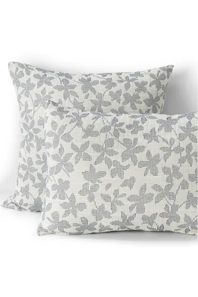 Lands' End Cotton Textured Two Toned Bed Pillow Sham In Blue