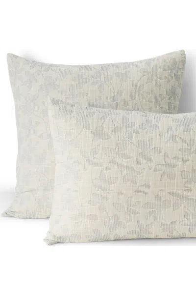 Lands' End Cotton Textured Two Toned Bed Pillow Sham In Gray