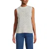 Lands' End Cotton Tweed Textured Crewneck Vest Sweater In Multi