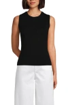 Lands' End Cotton Viscose Braided Neck Tank Sweater In Black