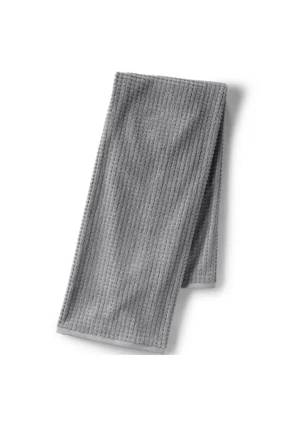 Lands' End Cotton Waffle Bath Towel In Gray