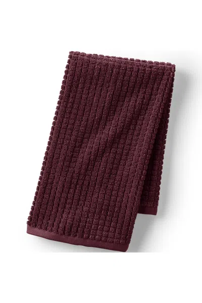 Lands' End Cotton Waffle Hand Towel In Burgundy