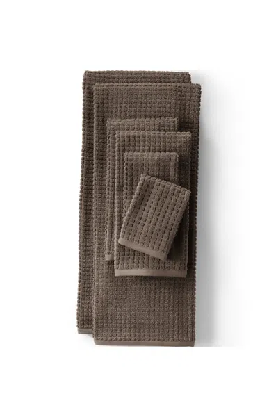 Lands' End Cotton Waffle Towel 6-piece Set In Brown
