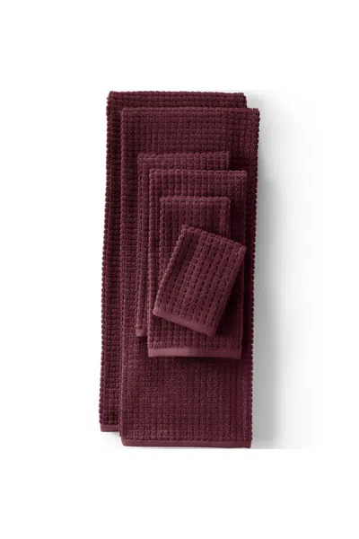 Lands' End Cotton Waffle Towel 6-piece Set In Brown