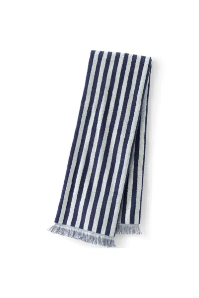 Lands' End Cotton Yarn-dyed Stripe Bath Towel In Blue