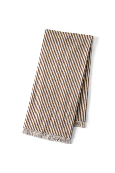 Lands' End Cotton Yarn-dyed Stripe Bath Towel In Brown