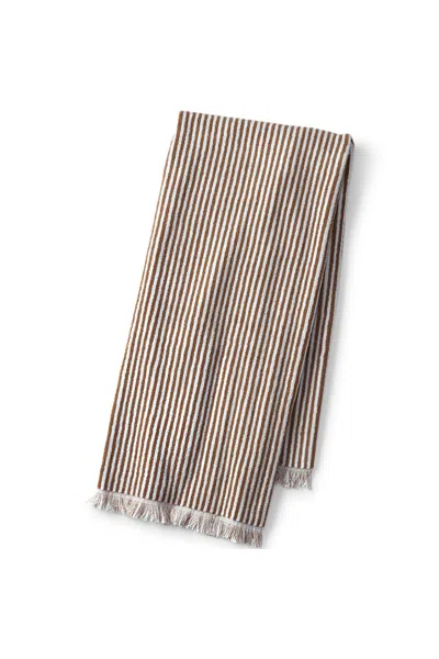 Lands' End Cotton Yarn-dyed Stripe Bath Towel In Brown