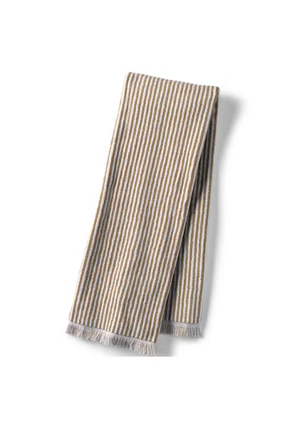Lands' End Cotton Yarn-dyed Stripe Bath Towel In Brown