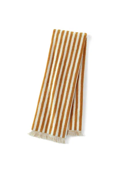 Lands' End Cotton Yarn-dyed Stripe Bath Towel In Brown