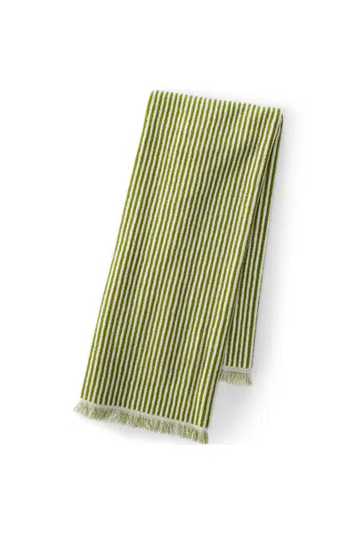 Lands' End Cotton Yarn-dyed Stripe Bath Towel In Green
