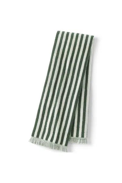 Lands' End Cotton Yarn-dyed Stripe Bath Towel In Green