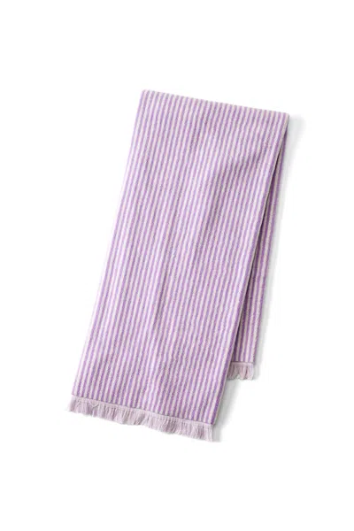 Lands' End Cotton Yarn-dyed Stripe Bath Towel In Purple