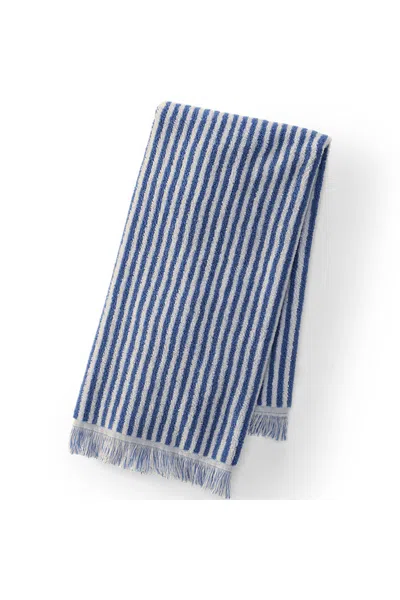 Lands' End Cotton Yarn-dyed Stripe Hand Towel In Blue