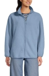 Lands' End Cozy High Pile Full Zip Fleece Jacket In Blue