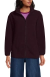 Lands' End Cozy High Pile Full Zip Fleece Jacket In Burgundy