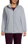 Lands' End Cozy High Pile Full Zip Fleece Jacket In Gray