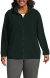 Lands' End Cozy High Pile Full Zip Fleece Jacket In Green