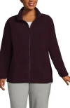 Lands' End Cozy High Pile Full Zip Fleece Jacket In Purple