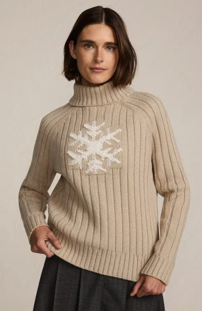 Lands' End Cozy Lofty Cable Turtleneck Sweater In Brown