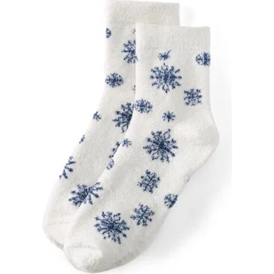 Lands' End Cozy Micro Crew Socks In Animal Print