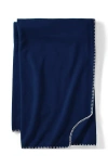 Lands' End Cozy Plush Fleece Throw Blanket In Blue
