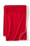 Lands' End Cozy Plush Fleece Throw Blanket In Red