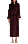 Lands' End Cozy Plush Long Wrap Robe In Rich Burgundy