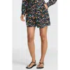 Lands' End Creaseless High Rise 7" Shorts In Black Large Watercolor Floral