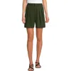 Lands' End Creaseless High Rise 7" Shorts In Dark Cilantro Green