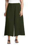 Lands' End Creaseless High Rise Palazzo Crop Pants