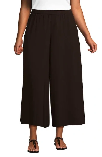 Lands' End Creaseless High Rise Palazzo Crop Pants