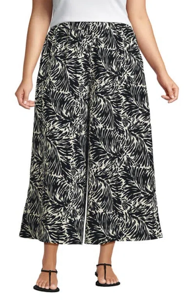 Lands' End Creaseless High Rise Palazzo Crop Pants