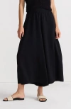 Lands' End Creaseless High Rise Palazzo Crop Pants In Black