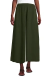 Lands' End Creaseless High Rise Palazzo Crop Pants In Dark Cilantro Green