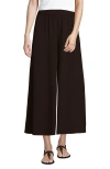 Lands' End Creaseless High Rise Palazzo Crop Pants In Rich Coffee