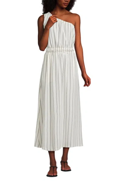 Lands' End Creaseless One Shoulder Midi Dress