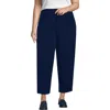 Lands' End Crepe High Rise Pleated Barrel Leg Ankle Pants In Blue