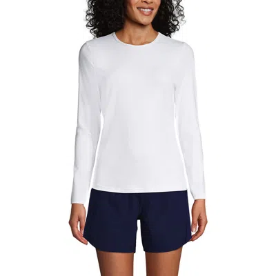 LANDS' END LANDS' END CREW NECK LONG SLEEVE RASH GUARD UPF 50 SUN PROTECTION SWIM TEE