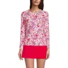 Lands' End Long Sleeve Relaxed Upf 50 Rash Guard In Wood Lily Multi Floral Paisley