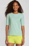 Lands' End Crew Neck Rash Guard Upf 50 Sun Protection Swim Tee In Mint Cream