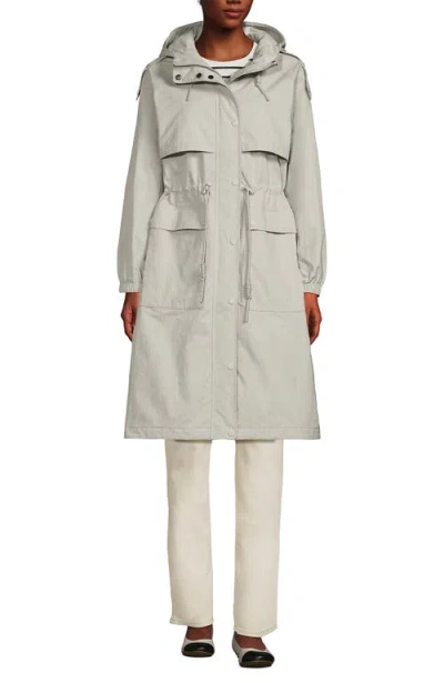 Lands' End Crinkle Raincoat In Light Stone