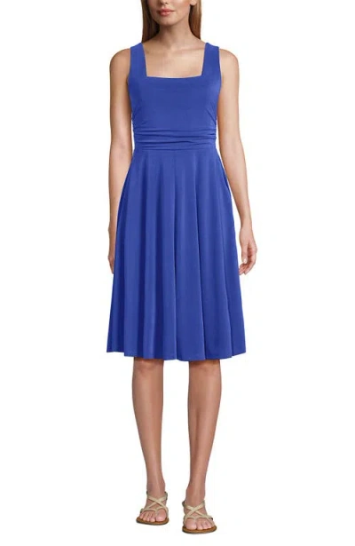 Lands' End Cupro Fit And Flare Sleeveless Dress