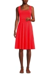 Lands' End Cupro Fit And Flare Sleeveless Dress