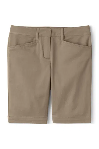 Lands' End Custom Girls Plus Chino Bermuda Shorts In Tan