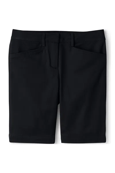 Lands' End Custom Girls Stretch Chino Bermuda Shorts In Black
