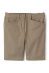 Lands' End Custom Juniors Stretch Chino Bermuda Shorts In Tan